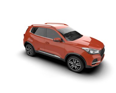 modern araba beyaz bir arka planda, cam renkli camla izole edilmiş. 3d oluşturma