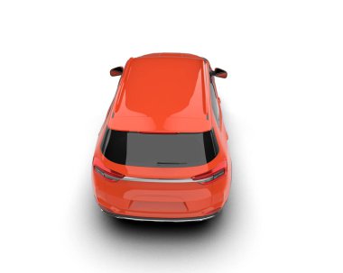 kırmızı modern araba beyaz arka planda izole edilmiş.