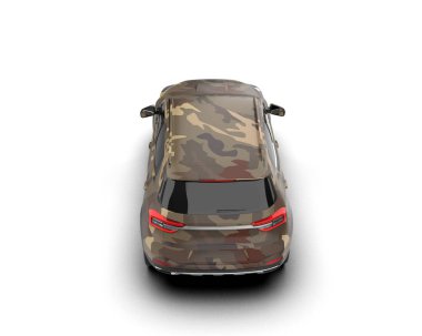 Modern SUV arabası. 3d oluşturma