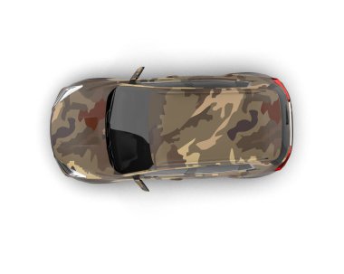 beyaz arka planda modern araba 3 boyutlu görüntüleme