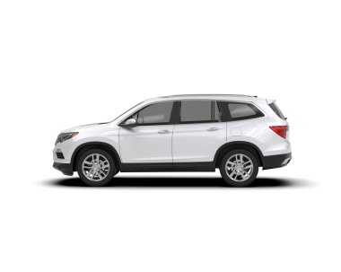 beyaz arkaplanda izole edilmiş bir araba