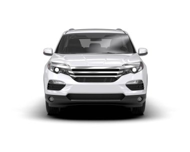 Modern araba beyaz arka planda izole edilmiş. 3d oluşturma