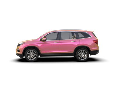 Pembe cip beyaz arka planda izole edildi. 3 boyutlu görüntüleme.