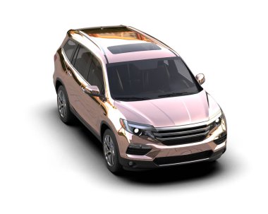 beyaz arkaplanda izole edilmiş araba 3 boyutlu görüntüleme