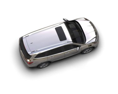 Beyaz arkaplanda 3 boyutlu araç izole edildi