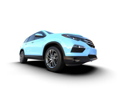 Modern mavi spor SUV - 3D görüntüleme