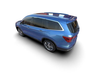 Beyaz arka planda bir araba. 3 d