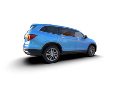 mavi spor araba - 3D illüstrasyon