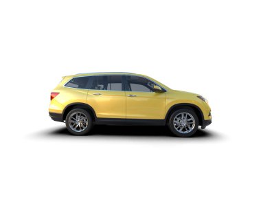 beyaz zemin üzerine sarı araba