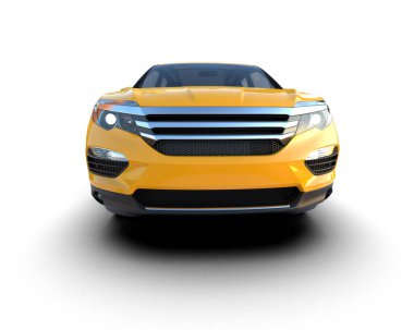 Beyaz arka planda sarı modern araba