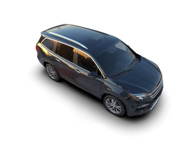 Beyaz arkaplandaki araba, 3 boyutlu görüntüleme