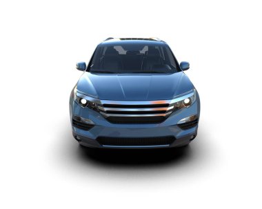 modern SUV arabası beyazda izole edildi