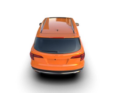 turuncu araba arka planda izole.