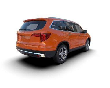 beyaz arkaplandaki SUv 3d oluşturma