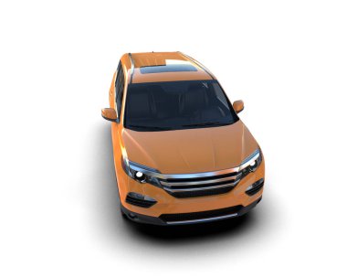 Boş beyaz arka planda bir cip. 3d oluşturma