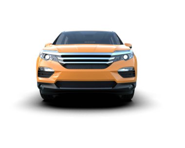 Beyaz arka planda modern şehir arabası. 3d oluşturma