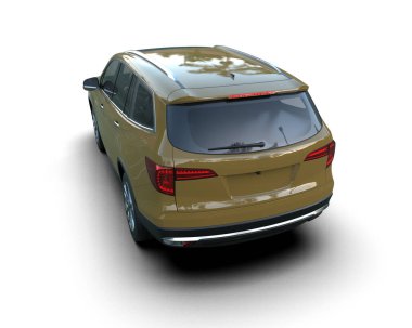 beyaz arka planda modern araba 3 boyutlu görüntüleme