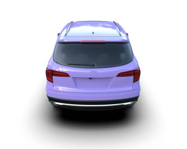 Beyaz arka planda modern bir araba. 3 Boyutlu Hazırlama.