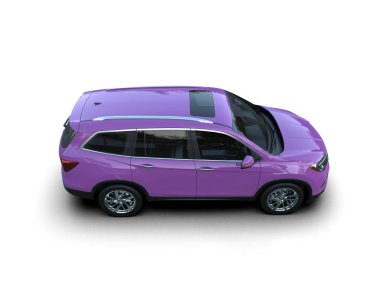 arkaplanda mor SUV aracı izole edildi