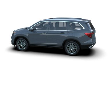 modern araba beyaz arkaplanda yansıma ile izole edildi