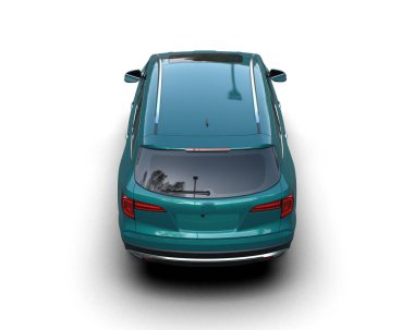 modern araba beyaz arka planda izole edildi. 3 boyutlu çizim - illüstrasyon