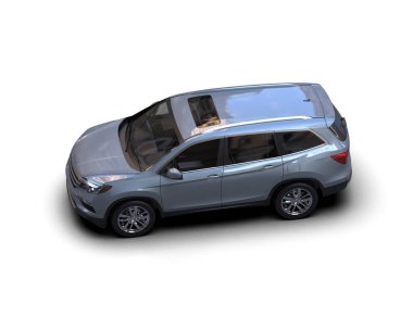 Modern şehir arabası. kırpma yolu olan şehir arkaplanı