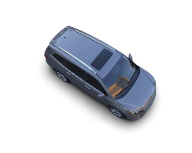 beyaz arkaplanda izole edilmiş araba 3 boyutlu görüntüleme