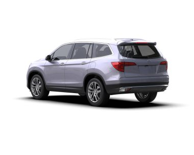 Stüdyo ortamında markasız bir SUV 'un 3 boyutlu çizimi