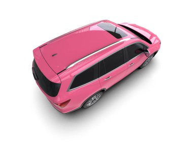 metin için boş yüzeyi olan pembe modern araba