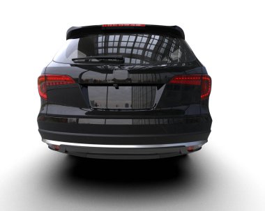 Siyah modern araba beyaz arka planda izole edilmiş. 3d resimleme