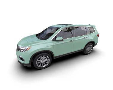 3 boyutlu illüstrasyon. beyaz arkaplandaki araba.