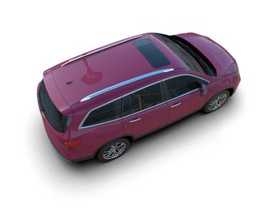 Beyaz arka planda modern lüks pembe araba.
