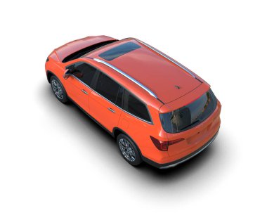 Dizayn için kırmızı araba. 3d oluşturma