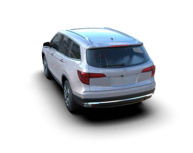 araba beyaz arkaplanda izole edildi