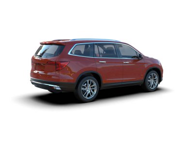 kırmızı araba beyaz arkaplanda izole edildi