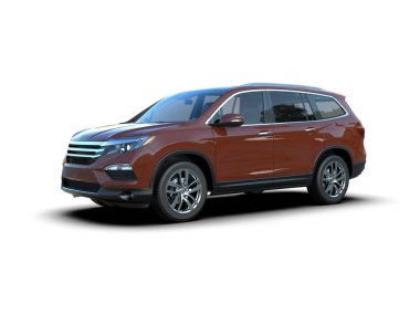 Arkaplanda izole edilmiş bir araba - 3 boyutlu görüntüleme