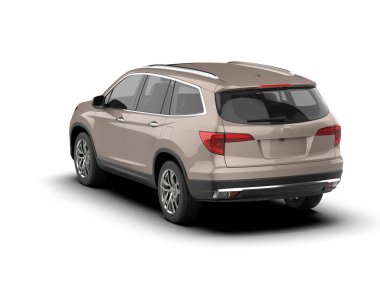 Araba beyaz arka planda izole edilmiş. 3d oluşturma