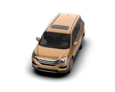 Araç beyaz arkaplanda izole edildi. 3 boyutlu görüntüleme - illüstrasyon