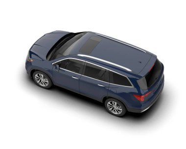 Araba beyaz arka planda izole edilmiş. 3D görüntüleme - illüstrasyon