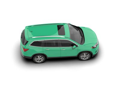 Arka planda modern şehir arabası. 3d oluşturma