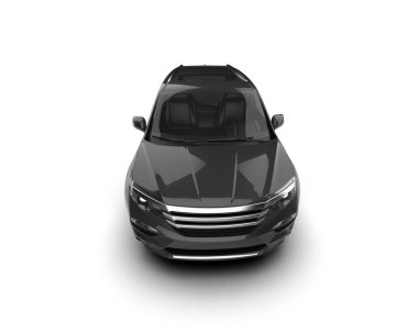 Beyaz arka planda modern şehir arabası. 3D oluşturuldu