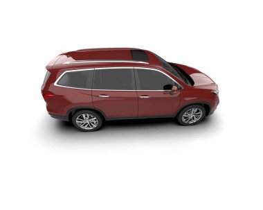 Beyaz arka planda modern SUV. 3d oluşturma