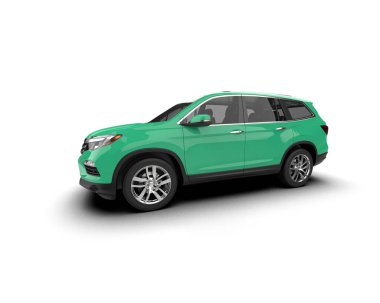 yeşil modern araba - yan görünüm