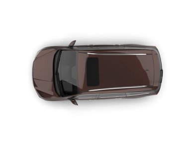 Beyaz arkaplanda 3 boyutlu araç izole edildi