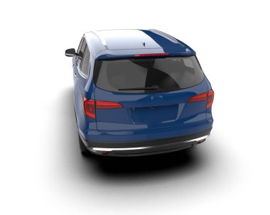 Beyaz arka planda modern SUV. 3d oluşturma