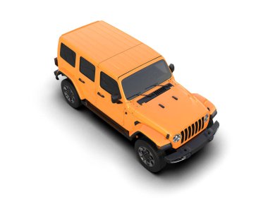 Turuncu cip beyaz arka planda izole edilmiş. 3d oluşturma