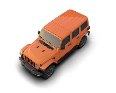 Turuncu cip beyaz arka planda izole edilmiş. 3d oluşturma