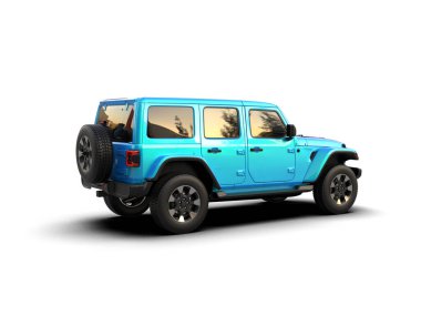 modern mavi SUV - arka görünüm.