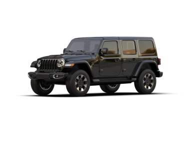 siyah modern SUv beyaz arkaplanda izole edildi.