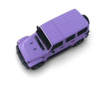beyaz üzerine mor oyuncak kamyon